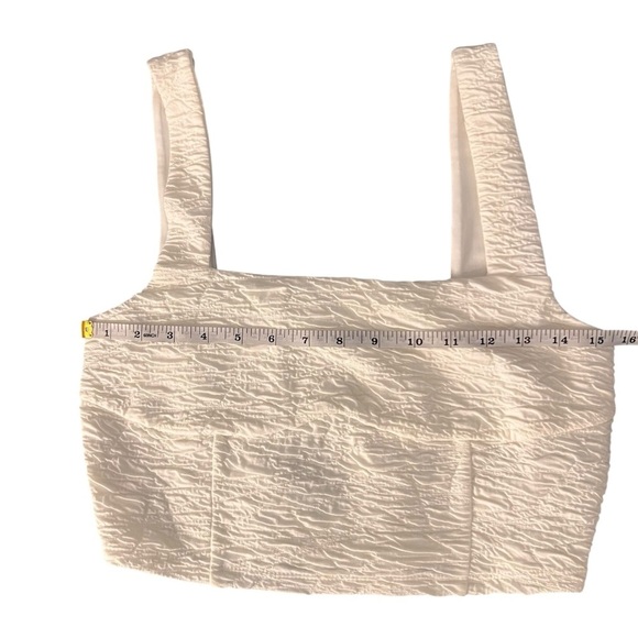 NWOT Good American scrunched crop tank in cloud Size Medium - Picture 7 of 8